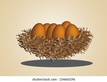 eggs in birdnest vector images
