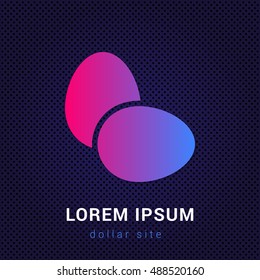 Eggs Blue & Red colorful gradient attractive bright material Icon / Logo Design