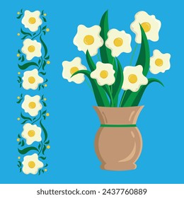 Huevos, ramo, flores, Pascua, regalo, pollo