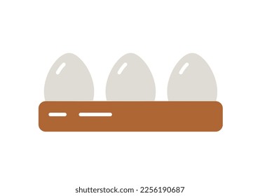 Eggs in box color icon. Graphic element for grocery store website. Healthy eating and proper nutrition. Support your local store. Farming and agriculture. Cartoon flat vector illustration