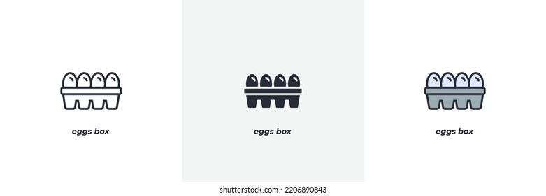 eggs box icon. Line, solid and filled outline colorful version, outline and filled vector sign. Idea Symbol, logo illustration. Vector graphics