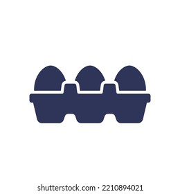 eggs in box icon on white