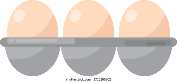 Huevos en caja, ilustración, vector en fondo blanco