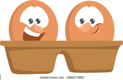 Eggs in box ,illustration,vector on white background