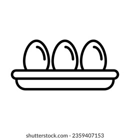 Eggs In Box outline icon, Egg container symbol, logo flat illustration on white background..eps