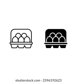 Eggs In Box package icon set color editable