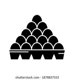 Eggs In Box Package sign. eggs icon. vector illustration