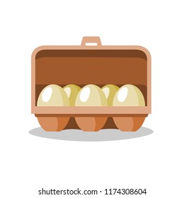  eggs in box vector.