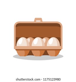  eggs in box vector.