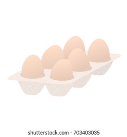Eggs in a box. Vector illustration.
