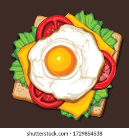 eggs and bread using vector format