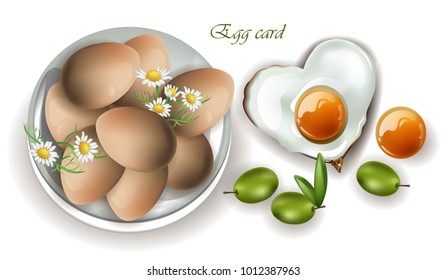 Eggs breakfast Vector realistic. Menu, page, template mock ups
