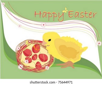 eggs in buckets with little chicken