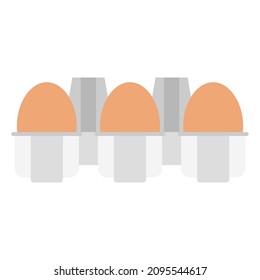 eggs carton pack flat clipart vector illustration