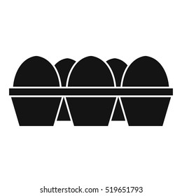 Eggs in carton package icon. Simple illustration of eggs in carton package vector icon for web design