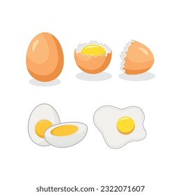 Eggs cartoon design template illustration