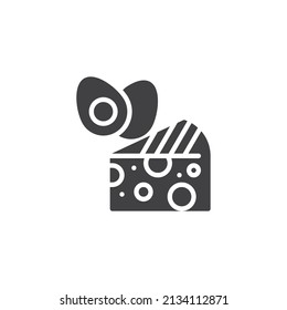 Eggs and cheese vector icon. filled flat sign for mobile concept and web design. Milk products and egg glyph icon. Symbol, logo illustration. Vector graphics