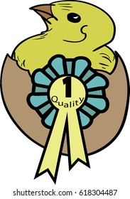 Eggs. Chick. Emblem. Illustration. Quality.