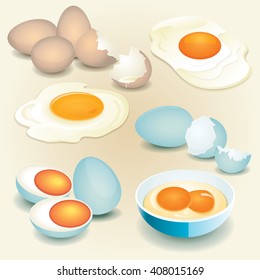 Eggs of chicken and duck