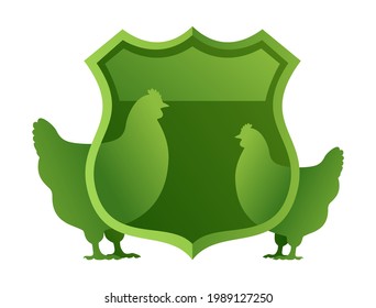 Protector de clasificación de huevos o carne de pollo para el etiquetado de alimentos - nutrición certificada y clasificada. Icono de vector