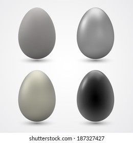 Eggs collection. Glossy objects with drop shadow for holiday design.