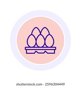 Eggs color circle icon, vector, pixel perfect, illustrator file