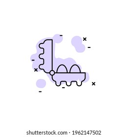Eggs with color shadow vector icon in agriculture set