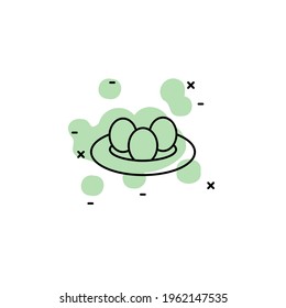 Eggs with color shadow vector icon in agriculture set