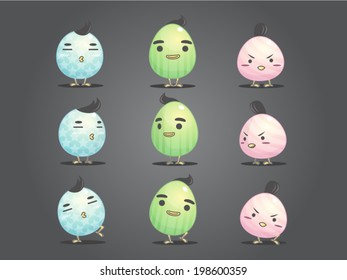 Eggs colorful cartoon animations vector