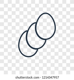 Eggs concept vector linear icon isolated on transparent background, Eggs concept transparency concept in outline style