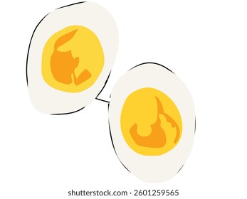 Eggs in a continuous line drawing on a white background.