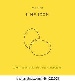 Eggs Cute yellow thin line icon / logo Design