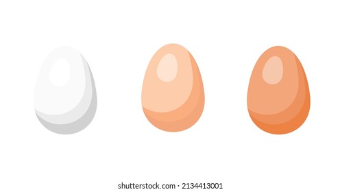 eggs of different colors on a white background flat vector