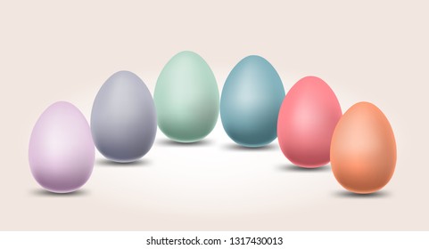 Eggs different pastel color for Easter day isolated,elements vector for posters and banners background and invitation and flyer sand brochure spring holiday