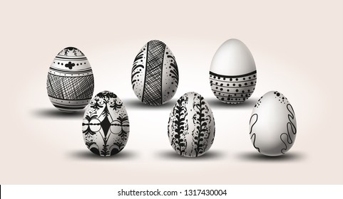 Eggs different texture for Easter day isolated,elements vector for posters and banners background and invitation and flyer sand brochure spring holiday