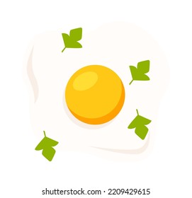 Eggs with dill flat illustration