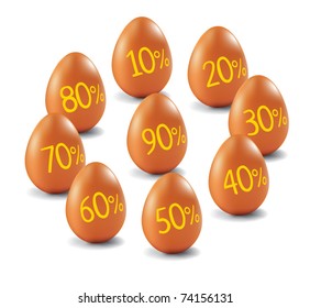 Eggs with discount percents