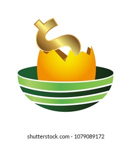 Eggs and dollar. Eggs icon, vector illustration