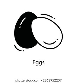 Eggs doodle Icon Design illustration. Agriculture Symbol on White background EPS 10 File