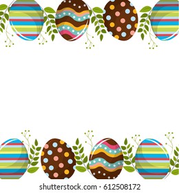 eggs easter with branches plant decorative