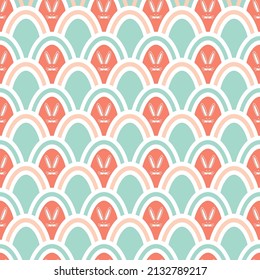 Eggs and Easter Bunny Silhouette Print, Handmade Easter Background. Vector
