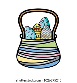 eggs easter decoration inside hamper design