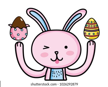 eggs easter decoration and rabbit animal