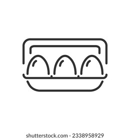 Eggs, egg in a box, linear icon. Line with editable stroke