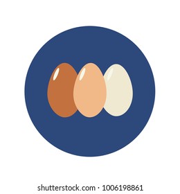 Eggs flat icon, chicken egg breakfast, vector illustration