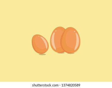 Eggs flat icon, chicken egg breakfast, vector illustration 