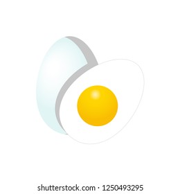 Eggs flat vector illustration isolated on white background for icon, logotype, mobile app and web design.