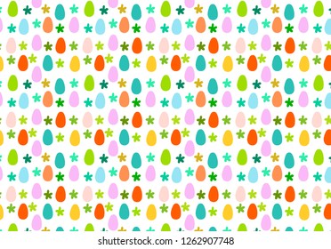 Eggs and flowers easter hand drawn creative colorful background