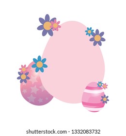 eggs and flowers. Happy Easter.