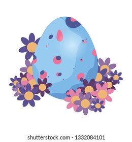 eggs and flowers. Happy Easter.
